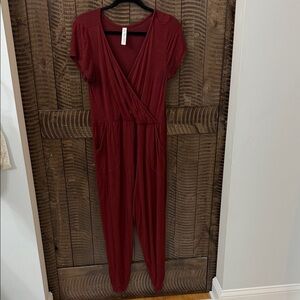 Elegant Burgundy Jumpsuit